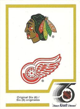 1991-92 Kraft #NNO Chicago Blackhawks Logo / Detroit Red Wings Logo Front