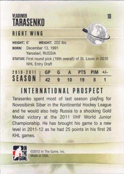 2011-12 In The Game Heroes and Prospects #10 Vladimir Tarasenko Back