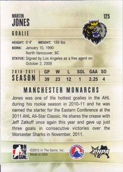 2011-12 In The Game Heroes and Prospects #125 Martin Jones Back