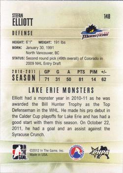 2011-12 In The Game Heroes and Prospects #148 Stefan Elliott Back