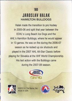 2011-12 In The Game Heroes and Prospects #160 Jaroslav Halak Back
