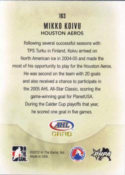 2011-12 In The Game Heroes and Prospects #163 Mikko Koivu Back