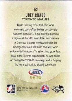 2011-12 In The Game Heroes and Prospects #173 Joey Crabb Back