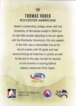 2011-12 In The Game Heroes and Prospects #174 Thomas Vanek Back
