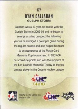 2011-12 In The Game Heroes and Prospects #177 Ryan Callahan Back