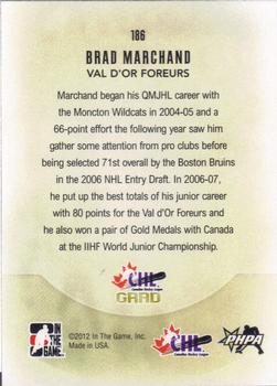 2011-12 In The Game Heroes and Prospects #186 Brad Marchand Back