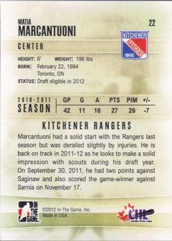 2011-12 In The Game Heroes and Prospects #22 Matia Marcantuoni Back