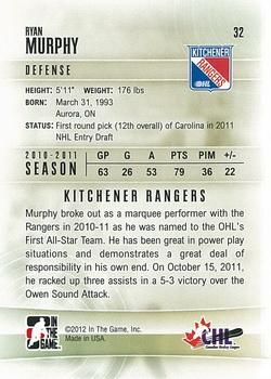 2011-12 In The Game Heroes and Prospects #32 Ryan Murphy Back