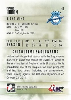 2011-12 In The Game Heroes and Prospects #44 Charles Hudon Back