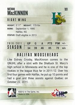 2011-12 In The Game Heroes and Prospects #101 Nathan MacKinnon Back