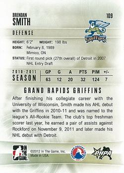 2011-12 In The Game Heroes and Prospects #109 Brendan Smith Back