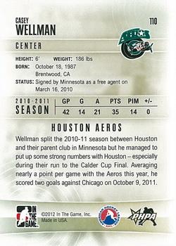 2011-12 In The Game Heroes and Prospects #110 Casey Wellman Back