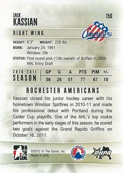 2011-12 In The Game Heroes and Prospects #150 Zack Kassian Back