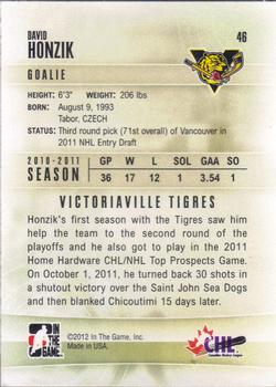 2011-12 In The Game Heroes and Prospects #46 David Honzik Back
