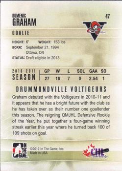 2011-12 In The Game Heroes and Prospects #47 Domenic Graham Back