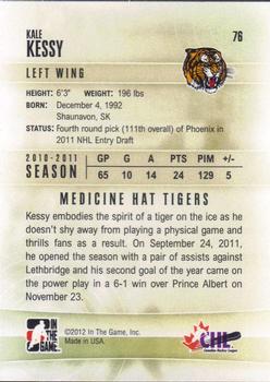 2011-12 In The Game Heroes and Prospects #76 Kale Kessy Back