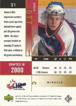 2000-01 Upper Deck CHL Prospects #31 Steve Ott Back