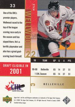 2000-01 Upper Deck CHL Prospects #33 Kyle Wellwood Back