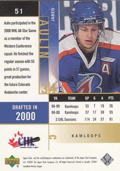 2000-01 Upper Deck CHL Prospects #51 Jared Aulin Back