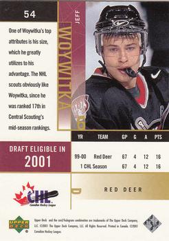 2000-01 Upper Deck CHL Prospects #54 Jeff Woywitka Back