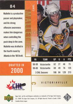 2000-01 Upper Deck CHL Prospects #84 Carl Mallette Back