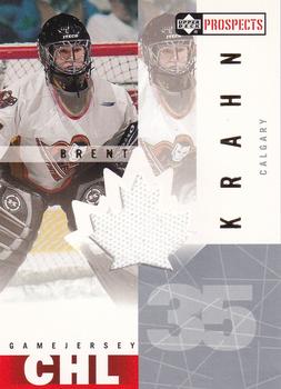 2000-01 Upper Deck CHL Prospects - Game Jerseys #BK Brent Krahn  Front