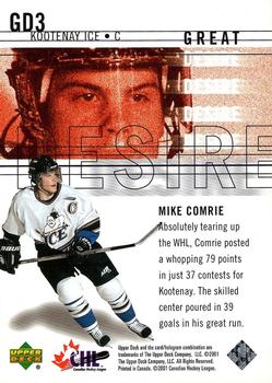 2000-01 Upper Deck CHL Prospects - Great Desire #GD3 Mike Comrie  Back