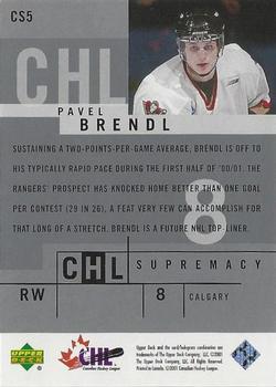 2000-01 Upper Deck CHL Prospects - Supremacy #CS5 Pavel Brendl  Back