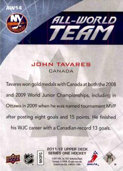 2011-12 Upper Deck - All-World Team #AW14 John Tavares  Back