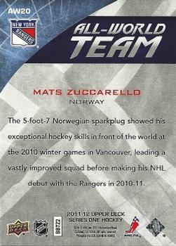 2011-12 Upper Deck - All-World Team #AW20 Mats Zuccarello Back