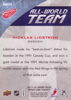 2011-12 Upper Deck - All-World Team #AW36 Nicklas Lidstrom  Back