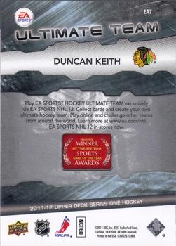 2011-12 Upper Deck - EA Ultimate Team #EA7 Duncan Keith  Back