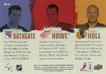 2011-12 Upper Deck - Hockey Heroes: 1950s #HH13 Andy Bathgate / Gordie Howe / Bobby Hull Back