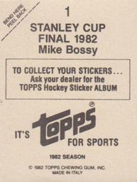 1982-83 Topps Stickers #1 Mike Bossy Back