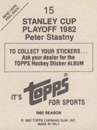 1982-83 Topps Stickers #15 Peter Stastny Back