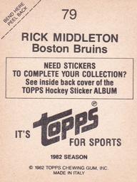 1982-83 Topps Stickers #79 Rick Middleton Back