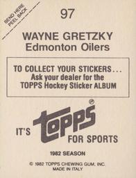 1982-83 Topps Stickers #97 Wayne Gretzky Back