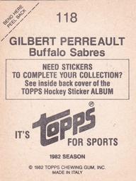 1982-83 Topps Stickers #118 Gilbert Perreault Back