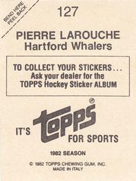 1982-83 Topps Stickers #127 Pierre Larouche Back