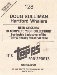 1982-83 Topps Stickers #128 Doug Sulliman Back