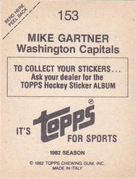1982-83 Topps Stickers #153 Mike Gartner Back