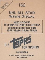 1982-83 Topps Stickers #162 Wayne Gretzky Back