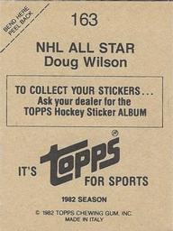 1982-83 Topps Stickers #163 Doug Wilson Back