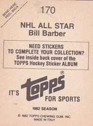 1982-83 Topps Stickers #170 Bill Barber Back