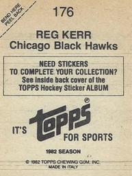 1982-83 Topps Stickers #176 Reg Kerr Back