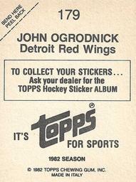 1982-83 Topps Stickers #179 John Ogrodnick Back