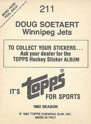 1982-83 Topps Stickers #211 Doug Soetaert Back