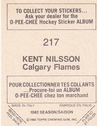 1982-83 Topps Stickers #217 Kent Nilsson Back