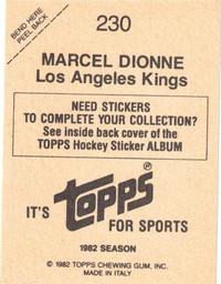 1982-83 Topps Stickers #230 Marcel Dionne Back