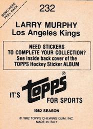 1982-83 Topps Stickers #232 Larry Murphy Back